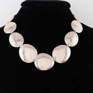 Multi Hammered Disk Necklace